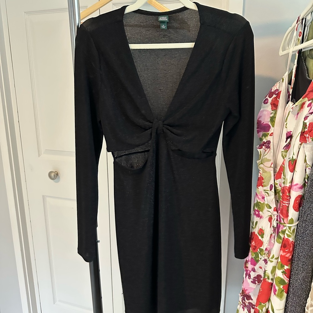 Wild Fable Black Long Sleeve Dress with cut outs
